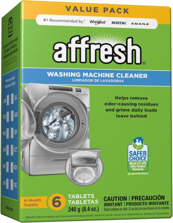 Affresh Washing Machine Cleaner, Cleans Front Load and Top Load Washers, Including HE, 6 Tablets