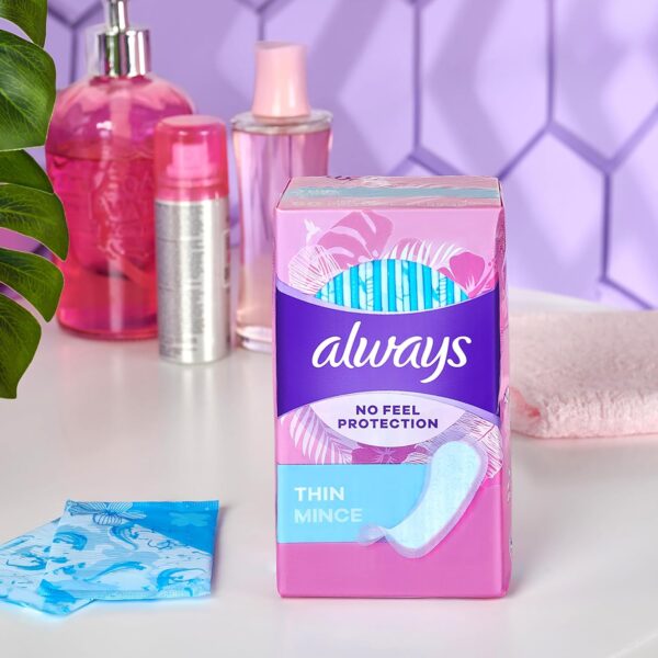 Always Thin Daily Panty Liners for Women, Light Absorbency, Unscented, 162 Count (Packaging May Vary) - Image 20