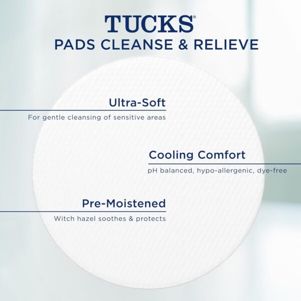 TUCKS Medicated Cooling Pads, 100 Count – Pads with Witch Hazel, Cleanses Sensitive Areas, Protects from Irritation, Hemorrhoid Treatment, Medicated Pads Used By Hospitals  Health & Household - Image 18