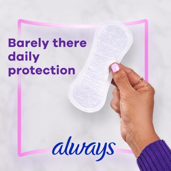 Always Thin Daily Panty Liners for Women, Light Absorbency, Unscented, 162 Count (Packaging May Vary) - Image 9