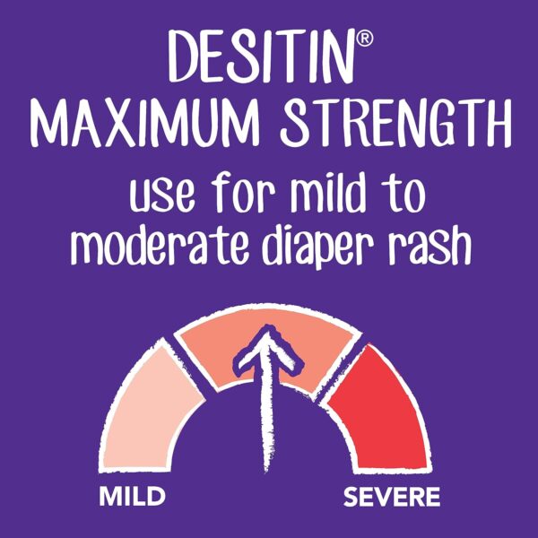 Desitin Maximum Strength Baby Diaper Rash Cream, 40% Zinc Oxide for Treatment, Relief & Prevention, Hypoallergenic - Image 4