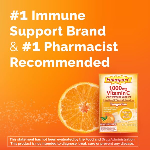 Emergen-C 1000mg Vitamin C Powder for Daily Immune Support Caffeine Free Vitamin C Supplements with Zinc and Manganese, B Vitamins and Electrolytes, Super Orange Flavor - 30 Count  Health & Household - Image 24